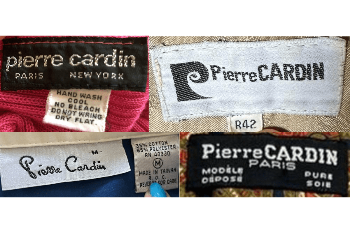 1980s vintage Pierre Cardin tags label