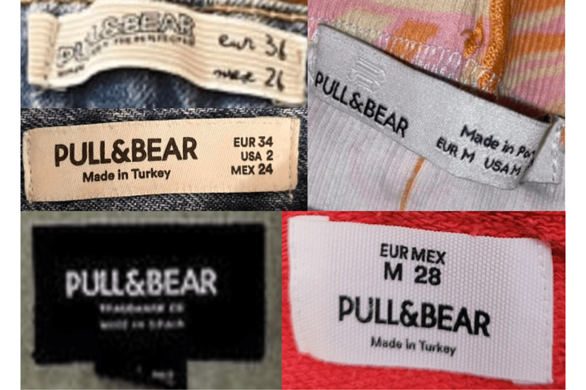 2000s vintage Pull&Bear tags label