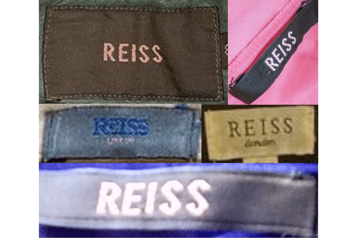 1990s vintage Reiss tags label