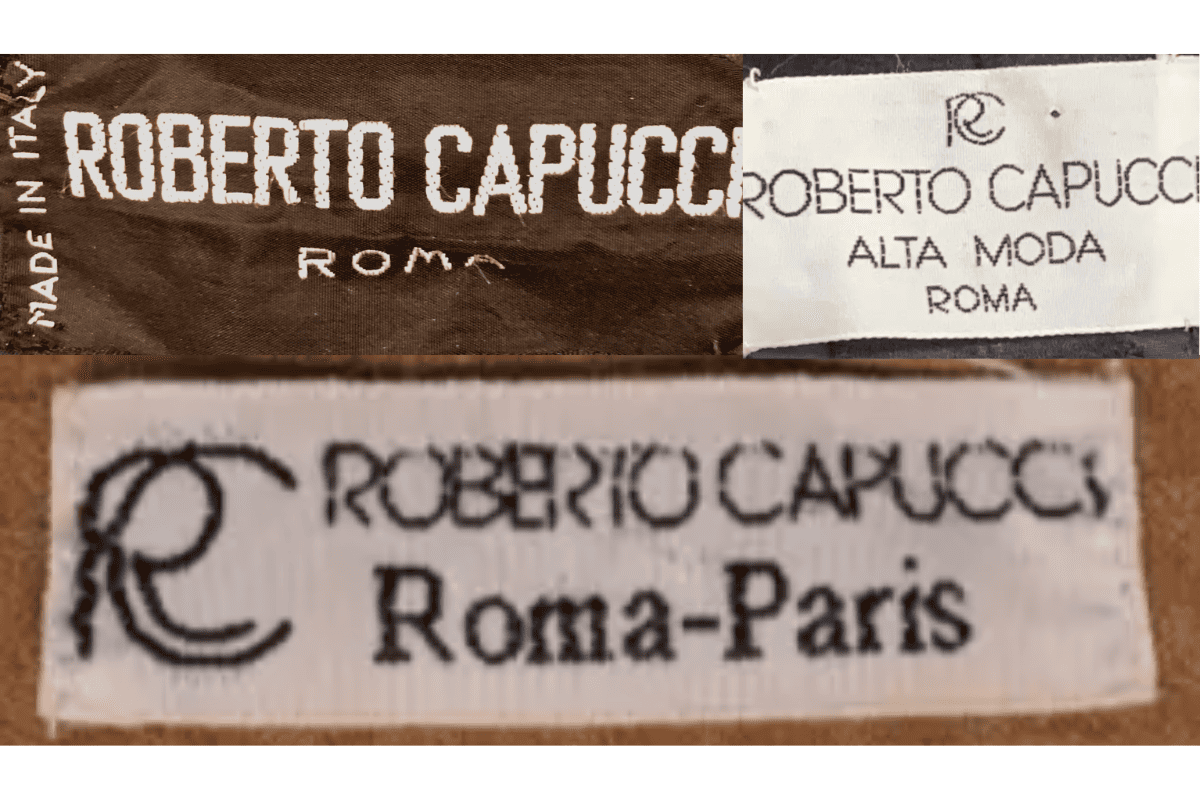 1970s vintage Roberto Capucci tags label