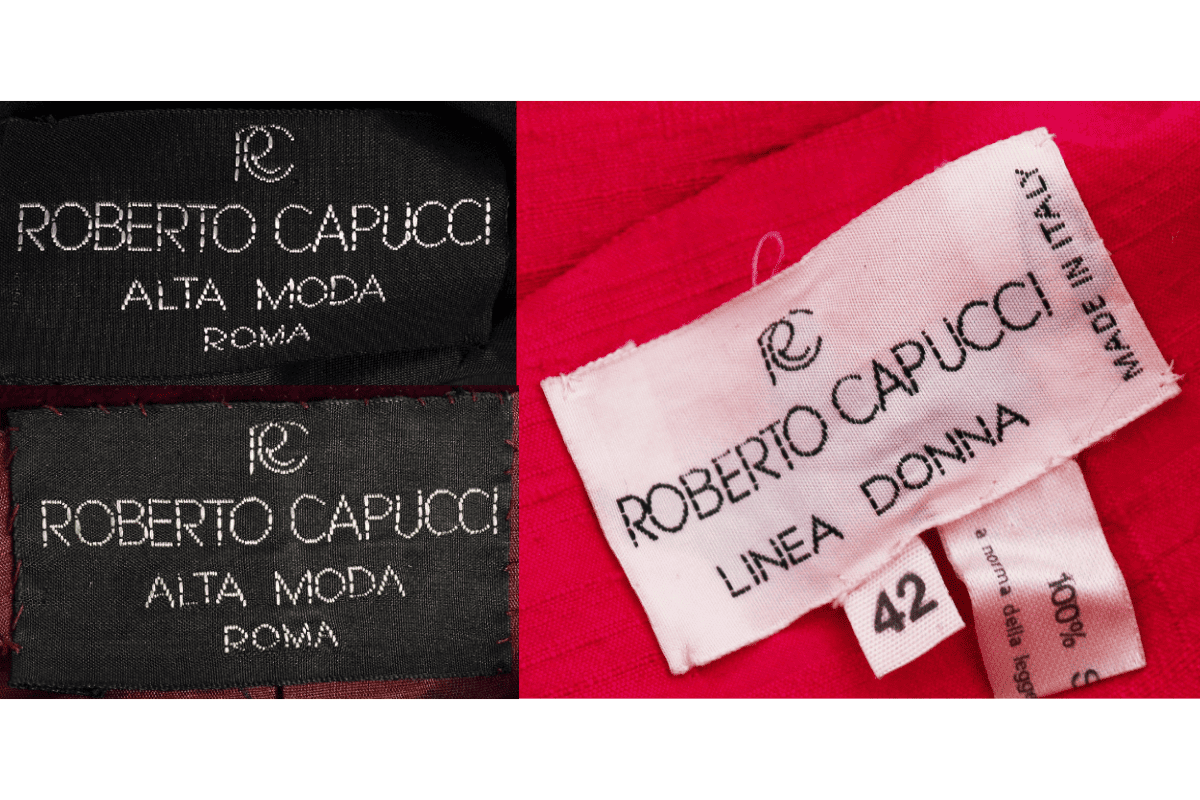 1980s vintage Roberto Capucci tags label