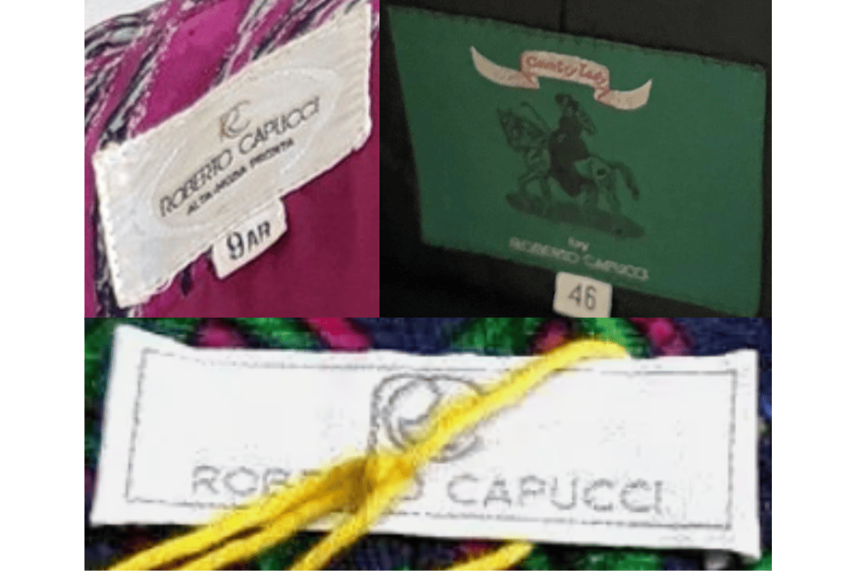1990s vintage Roberto Capucci tags label