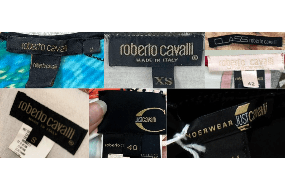 2000s vintage Roberto Cavalli tags label