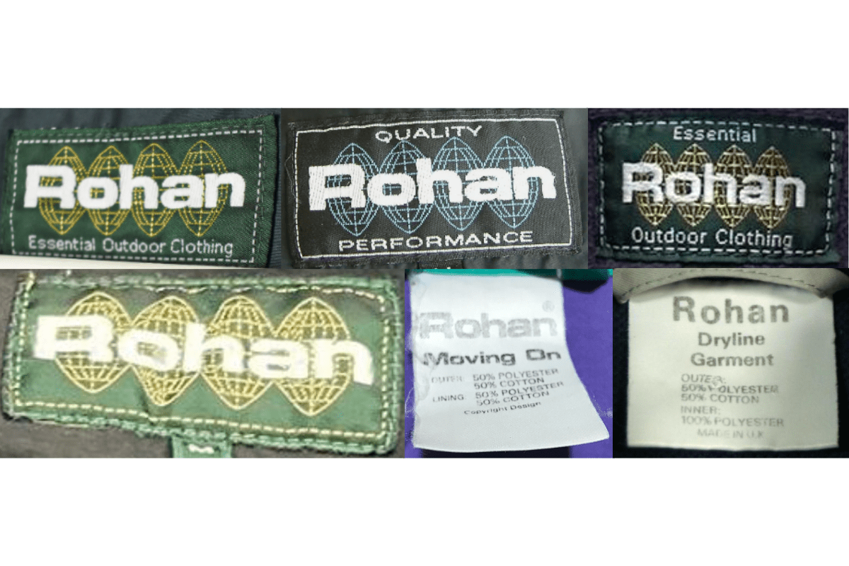 1990s vintage Rohan tags label