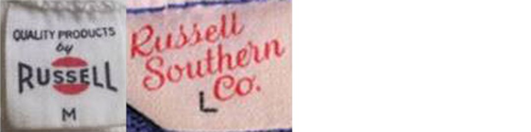 1950s vintage Russell Athletic tags label