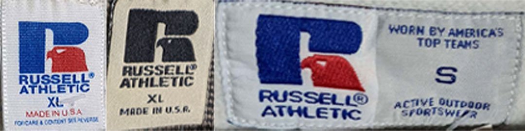 1990s vintage Russell Athletic tags label