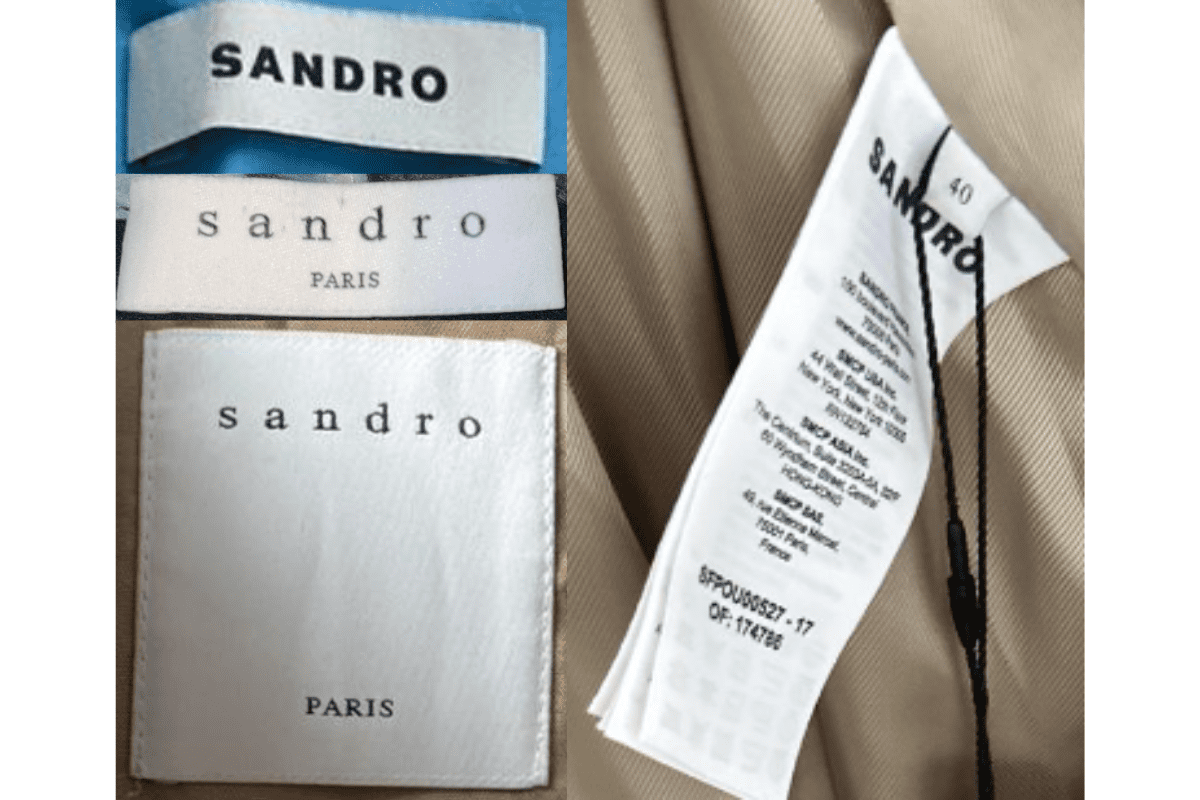 2010s vintage Sandro tags label