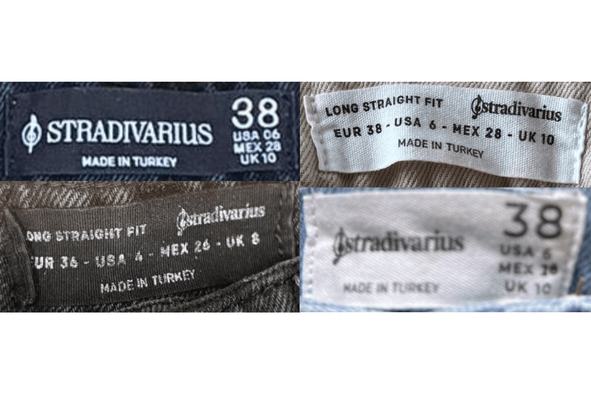 1990s vintage Stradivarius tags label