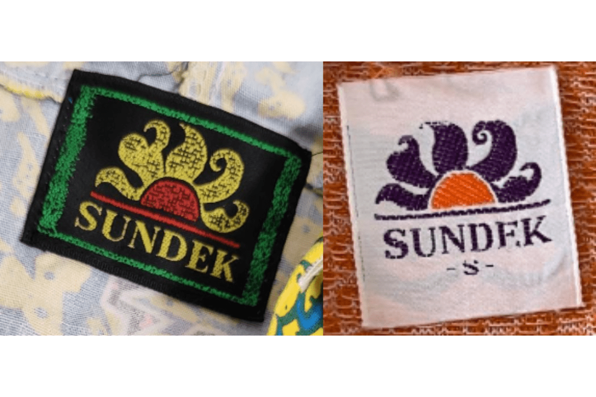 1980s vintage Sundek tags label