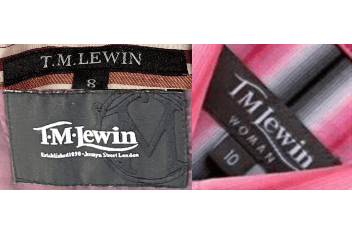 2000s vintage T.M. Lewin tags label