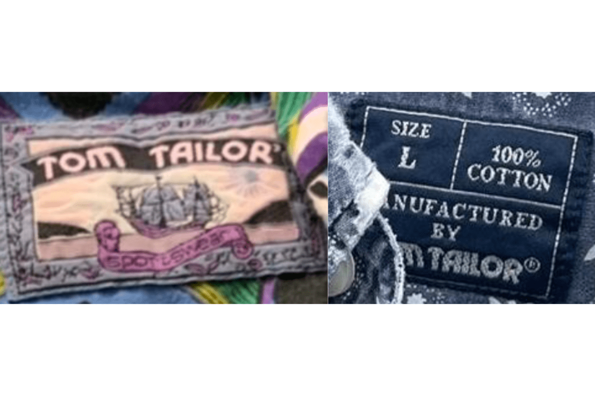 1980s vintage Tom Tailor tags label