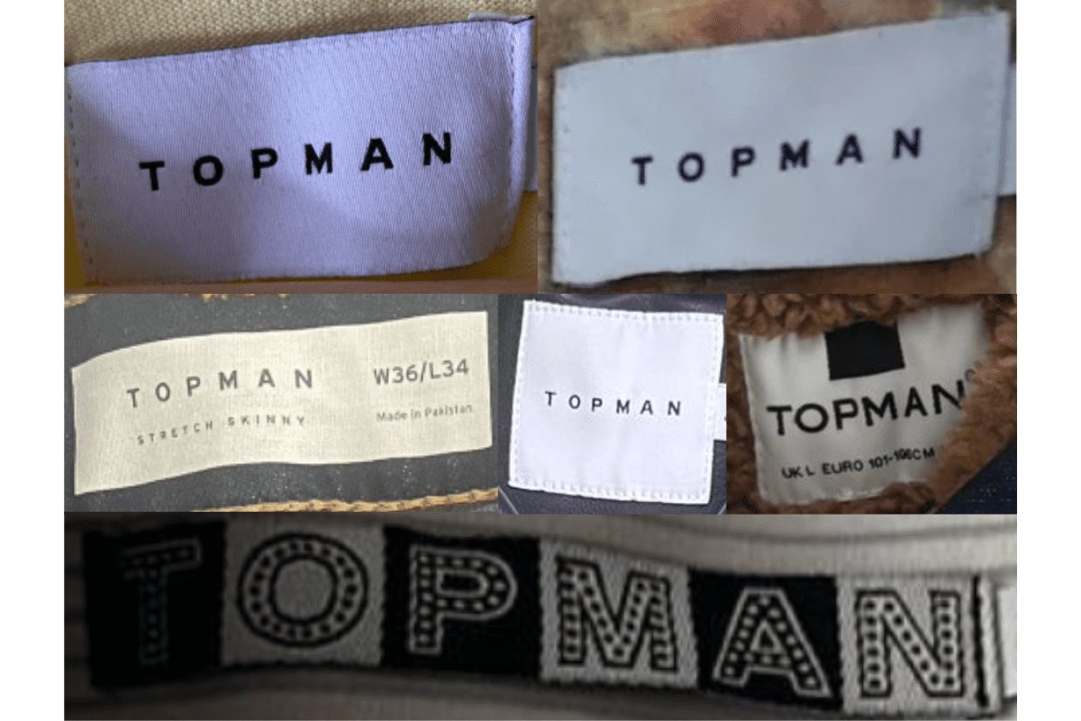 2010s vintage Topman tags label