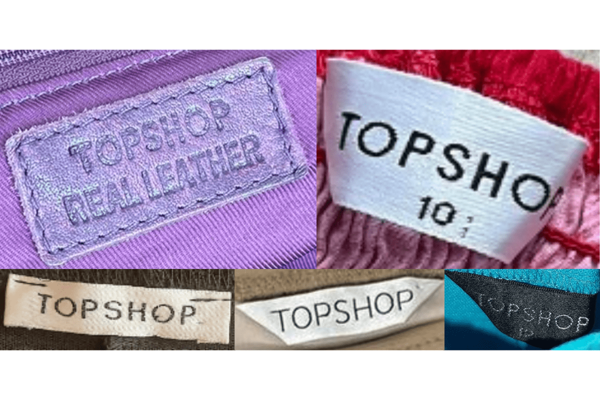 2000s vintage Topshop tags label