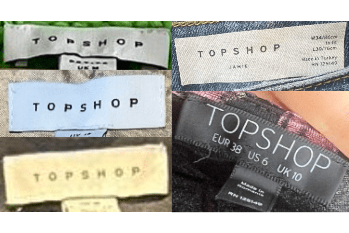 2010s vintage Topshop tags label
