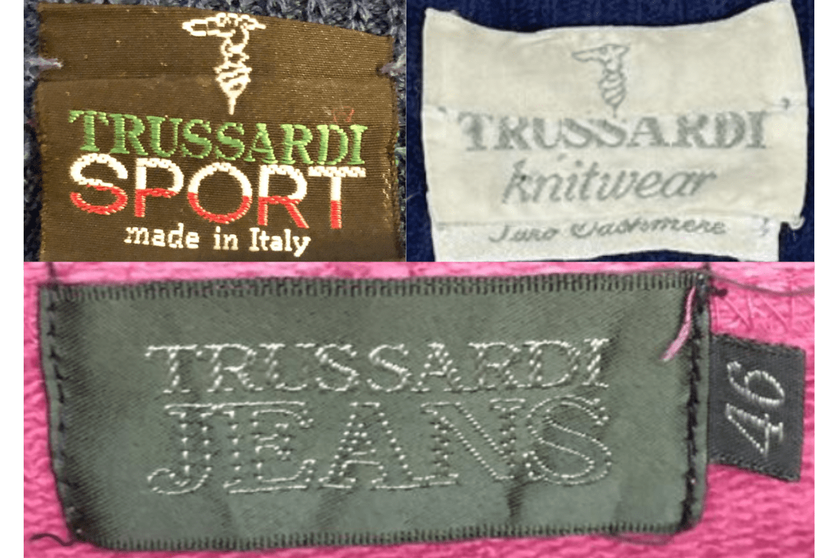 1980s vintage Trussardi tags label