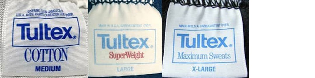 Early to Mid 1990s vintage Tultex tags label