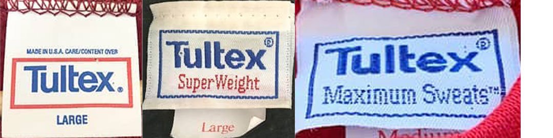 Late 1980s to Early 1990s vintage Tultex tags label