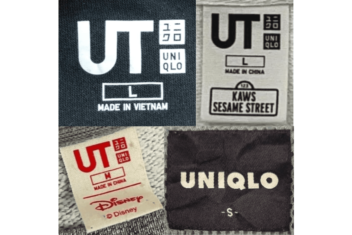 2000s vintage Uniqlo tags label