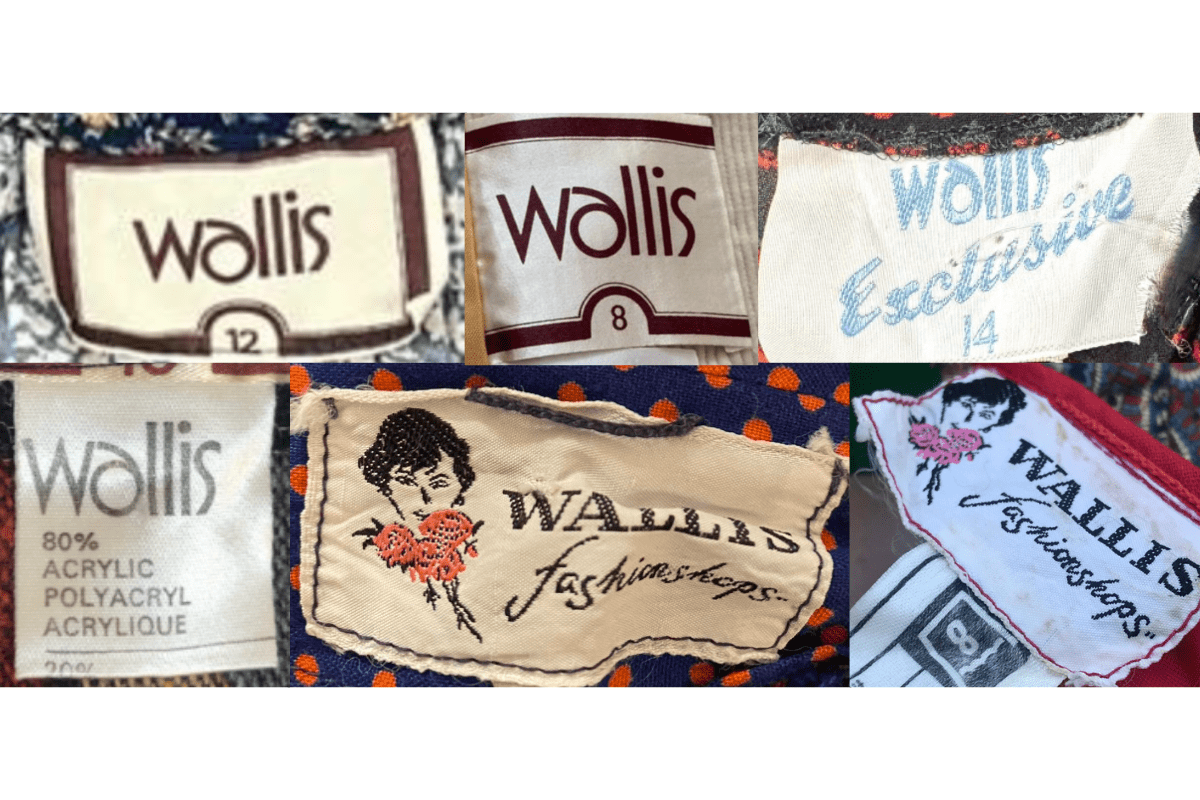 1970s vintage Wallis tags label