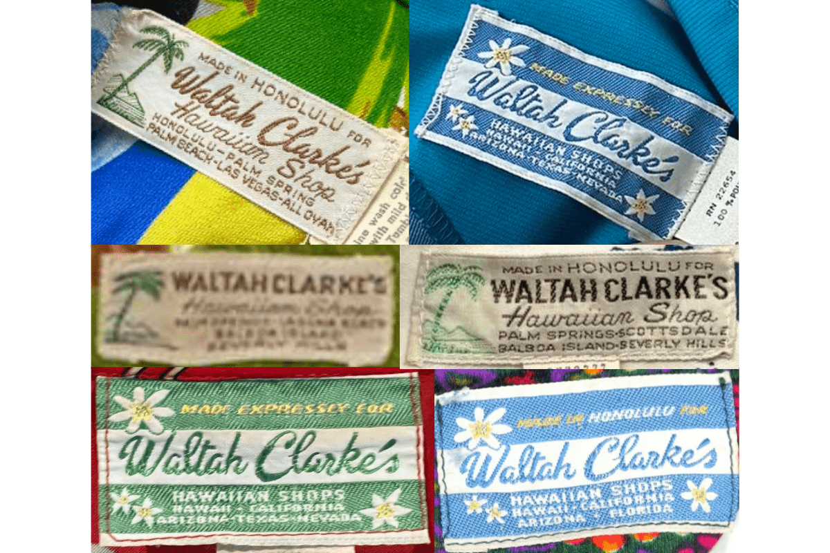 1960s vintage Waltah Clarke’s tags label