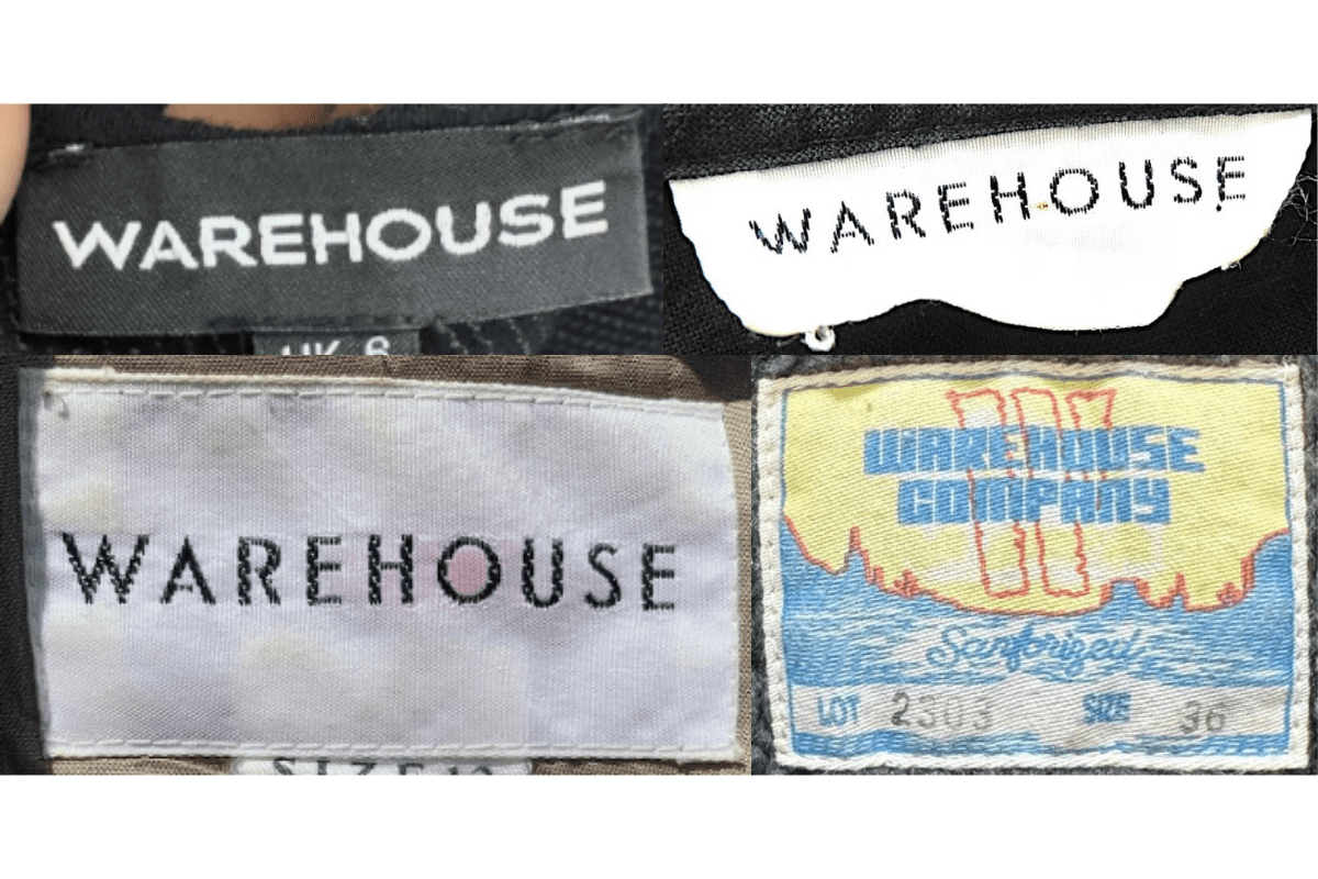 1980s vintage Warehouse tags label