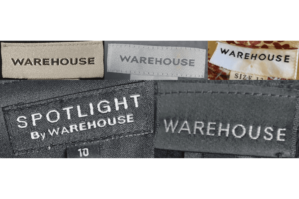 1990s vintage Warehouse tags label