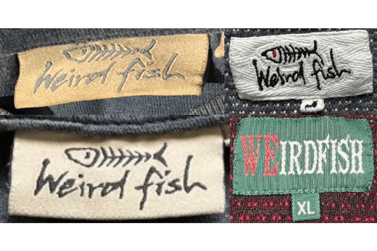 1990s vintage Weird Fish tags label